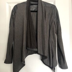 Grey 1/2 faux leather jacket
